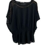 LA Made  Top Black Sheer Sequin Detail Size Large (estimated) Oversized Photo 0