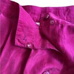 Vintage Silk Button Front Midi Skirt Magenta Pink The Limited size 12 Medium Photo 4