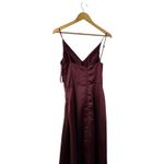 Morilee 21761 Silky Satin Slit Bridesmaid Dress Maxi Burgandy Red Size 6 Photo 3