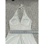 Womans Philip DeCaprio White With Gold Stripe Halter Fit N Flare Midi Dress 4 Photo 6