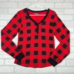 Buffalo Plaid Long Sleeve Shirt Size Small,‎ Black & Red, Three Button Red Photo 0