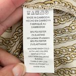 Michael Kors Ivory Gold Chain Print Surplice Hi Lo 3/4 Sleeve V Neck Top Small Photo 8