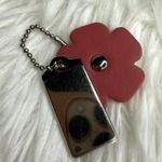 Coach  Silver Tea Rose Flower Floral Bag Charm Hang Tag Photo 1