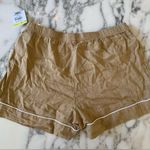 Nordstrom NWT  Moonlight PJ Shorts Tan with White Piping XS Photo 1