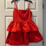 New With Tags Tiered Poplin Ruffle Mini Dress Size Medium Party Flirty Coquette Red Photo 8