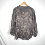 Vintage Escada Paisley Print Blouse Top Long Sleeve Button Up West Germany Sz.6 Black Photo 2