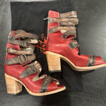 Freebird by Steven Womens Bond Western Leather Sandal in Red Multi sz 8 Photo 0