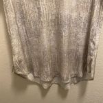 Eileen Fisher  Metaphor Print Almond Ballet 100% Silk Short Sleeve Blouse Photo 7