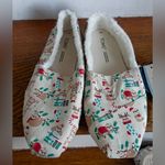 Toms Alpargata Cream Sloth Holiday Print Shoes Size 7 NWT Photo 1