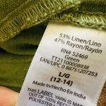 Time & Tru Time Tru Women Jumpsuit L 12-14 Green Linen Blend Sleeveless V Neck Photo 7