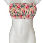 Cabana Del Sol women's size large pink and green strapless stretch bikini top Photo 4