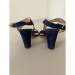 Cole Haan Dark Navy Blue Suede Leather Strappy Block High Heels Pump 8 1/2 8.5 Photo 7