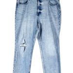 NWT Free Assembly Straight Jeans Womens 18 Short Light Wash High Rise Distressed Blue Photo 2