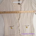 J.Crew NEW  Textured cable-knit lady jacket with fringe, color pale bone, size‎ M Photo 8