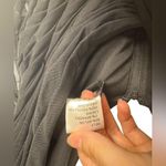 Tadashi Shoji  Black Ruched Mesh Long Sleeve Pleated Top Rhinestones‎ Size S Photo 2