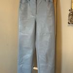 Aritzia Wilfred Melina vegan leather straight leg pant baby blue 00 30" inseam Photo 0