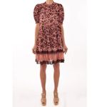 Ulla Johnson  Dhalia Bordeaux Purple Maroon Batik Puff Sleeve Silk Dress Size 2 Photo 2