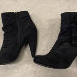Mossimo Target Black Faux Suede Side Zip Up Heel Booties with Bow Women's Sz 7.5 Photo 2
