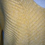 EXPRESS Yellow 3/4 Sleeve Loose Fitting V-Neck Herringbone Round Hem Sweater XS Photo 7