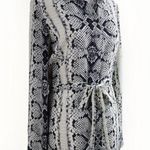 THE SHIRT Rochelle Behrens $195 Snake Python Print‎ Shirt Dress Size XSmall Black Photo 7