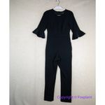 Black Halo New! Women's Brooklyn Jumpsuit black flare sleeve, size 2 Photo 2