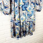 Yakira Bella Skye Dres Blue Paisley Ruffle skirt elastic waist and cuffs L Size L Photo 5