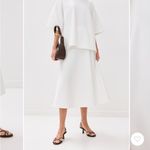 NWoT STAUD Lighthouse Ponte Skirt in Ivory White Midi A Line Photo 3