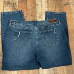 Wrangler  High Rise True Straight Crop Jeans Sz 16 Distressed Stretch Denim Plus Photo 5