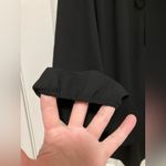 Veronica M  Black Faux Wrap Surplice Long Sleeve Blouse Photo 6