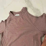 Victoria's Secret Victoria Sport  Mauve Cold Shoulder Terry Sweatshirt Women’s XS Photo 4