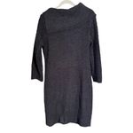 Studio One  Women’s Sz XL Gray Cowl Neck Bodycon Knee Length Knit Sweater Dress Photo 5
