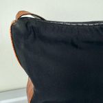 Vtg Donald J Pliner Bucket Bag Nylon Croc Embossed Leather Shoulder Bag Black Photo 14