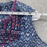 Saks 5th Avenue Blue Saks Fifth Avenue Women's Blouse Sleeveless Boho Embroidered Tassel Cotton Photo 9