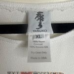 Yasuko Kimono Silk Contrast White Top‎ Blouse XL Extra Large Lagonlook Photo 2
