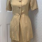 YL by Yair silk/linen golden khaki short sleeve tunic/ skirt suit.Size 6.Vintage Photo 6