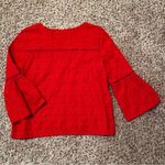 Gap Red Bell Sleeve Blouse with Ruffled 3/4 Sleeves Photo 2