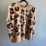 Anthropologie  One Size Leopard Cheetah Sweater Vest, Tan & Black | OS Photo 1