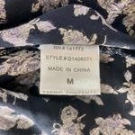 Floral bell sleeve tunic top women's medium blue open back ruffle hem by Phanuel Photo 6