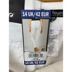 New Ellen Reyes Straight Leg Pant Womens 14 White Linen Blend Casual Tie Belt Photo 3
