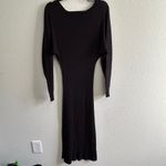 Anthropologie  Shea Ribbed Rib Knit Sweater Midi Dress Black Boat Neck Small Photo 4
