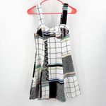 & Other Stories & Other Stories Dress Size 4 Mini Retro Print Graphic Grid Skater Balconette Photo 2