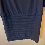 Betsy Adam Y2K elegant batwing tunic dress ,rhinestones embelished, stretchy, 8 Blue Photo 4