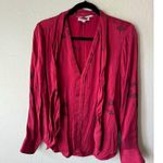 Equipment NWT  Femme Shirt in Raspberry red with Removable Neck Tie, Size S Photo 1