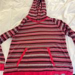 Woolrich  Cabincore Boho Striped Cotton Hoodie Red Pink XL Cozy Photo 0
