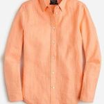 NWT Slim fit Baird McNutt 100% Irish linen Button Down shirt Orange Size 12 TALL Photo 0