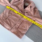 A New Day  Blush Pink Suede Cropped Moto Jacket Rose Gold Details Size Small Photo 8