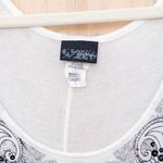 Daytrip Y2K  Womens Beaded Top Size L White Black Short Sleeve Boho Grunge Casual Photo 1