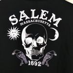 Hot Topic Skull Salem Oversized Button Shirt Womens S Black Goth Witch Moon Photo 9