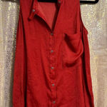 Helmut Lang Helmut by Burnt Orange Flowy Button Down Tank Top XS Photo 0