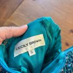 Cecily Brown womens prom ball gown formal strapless sequin dress teal/blue S Blue Photo 5